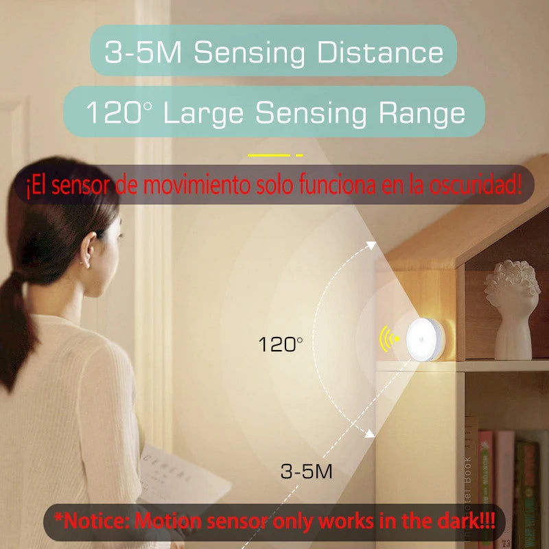 Motion sensor night light USB rechargeable LED wall light with warm and white color options
